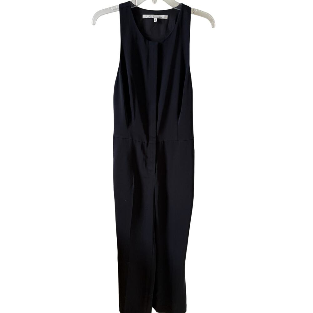 Rachel Rachel Roy Racerback Flared Leg Jumpsuit Black Womens size 4